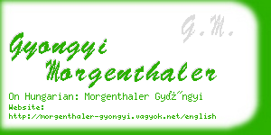 gyongyi morgenthaler business card